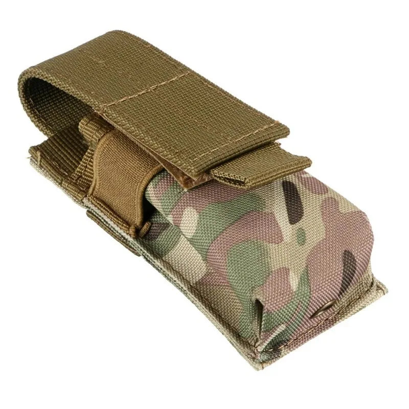 Molle Tactical M5 Flashlight Pouch 9MM Single Magazine Holster Torch Holder Utility EDC Tool Outdoor Hunting Key Knife Waist Bag