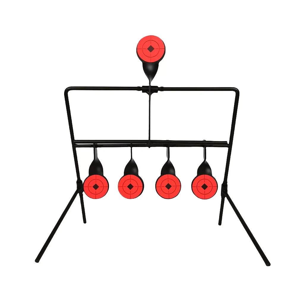 Shooting training target frame with metal reset for five targets, Indoor or outdoor Plastic  bullet steel ball practice