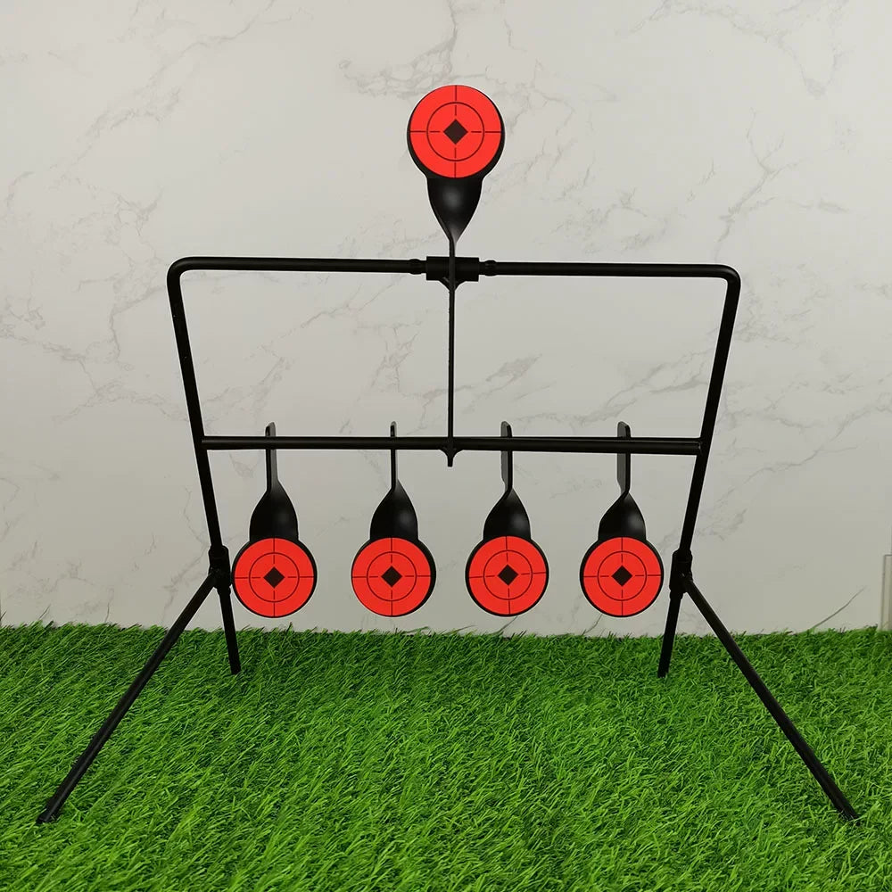 Shooting training target frame with metal reset for five targets, Indoor or outdoor Plastic  bullet steel ball practice